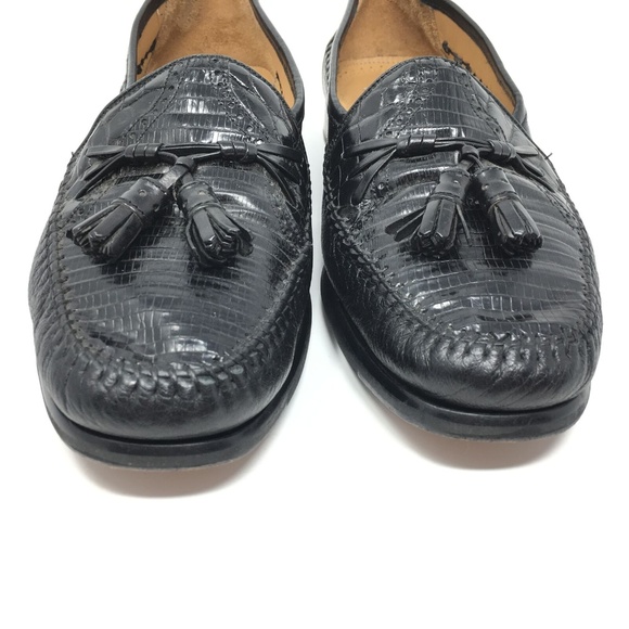 Mezlan Loafers Dress Shoes Size 8.5 M Black Lizard main image 5